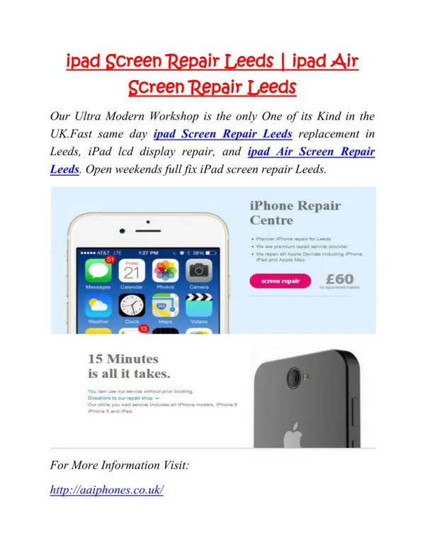 ipad Screen Repair Leeds | ipad Air Screen Repair Leeds