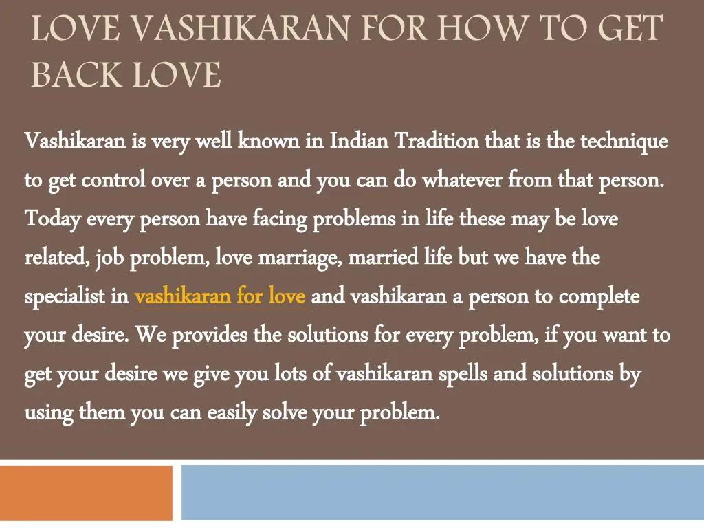 love vashikaran for how to get back love