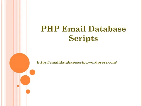 PHP Email Database Scripts