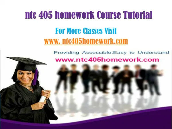 NTC 405 Homework Tutorials/ntc405homeworkdotcom