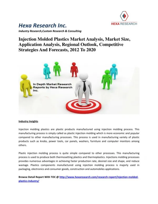 Injection Molded Plastics Market Analysis, Market Size, Application Analysis, Regional Outlook, Competitive Strategies A
