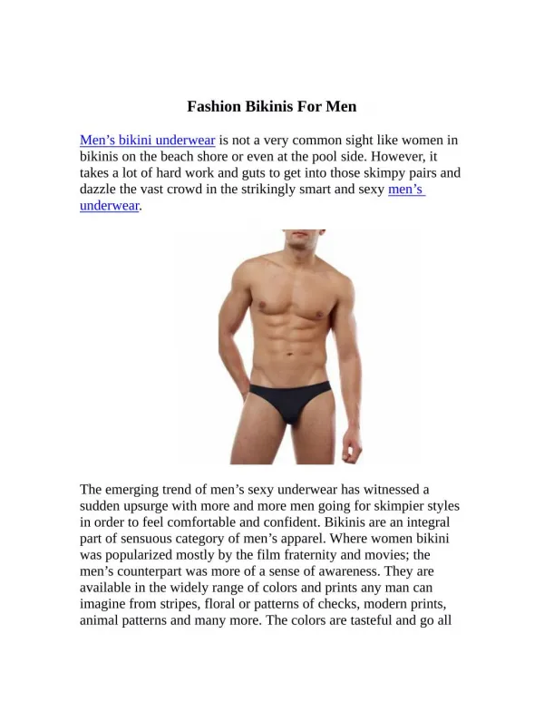 Fashion Bikinis For Men