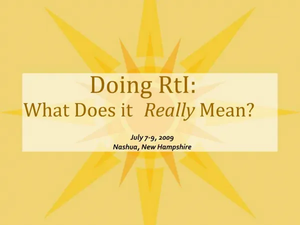 Doing RtI: What Does it Really Mean