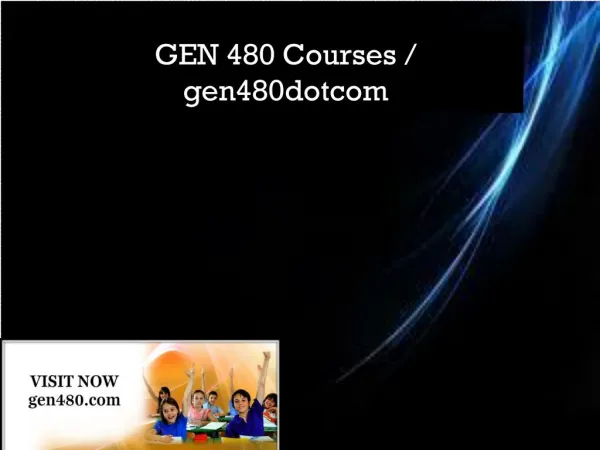 GEN 480 Courses / gen480dotcom