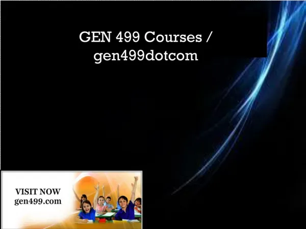 GEN 499 Courses / gen499dotcom