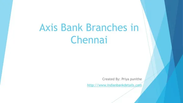 Axis Bank Branches in Chennai
