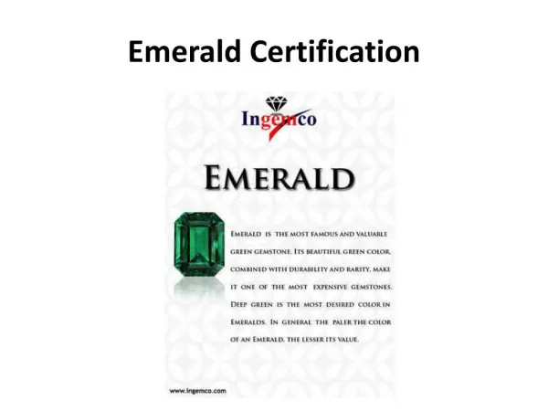 Emerald Certification