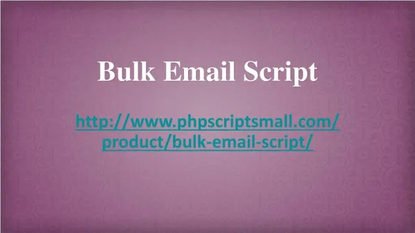 Bulk Mail Script, Bulk Email Software