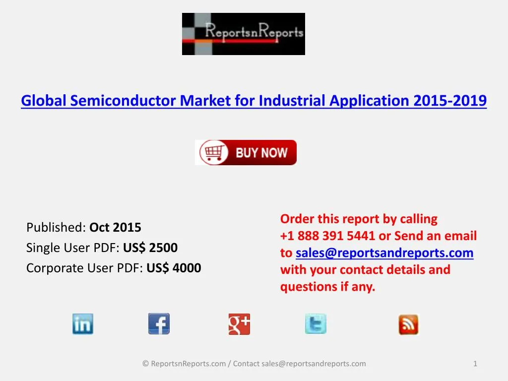 global semiconductor market for industrial application 2015 2019