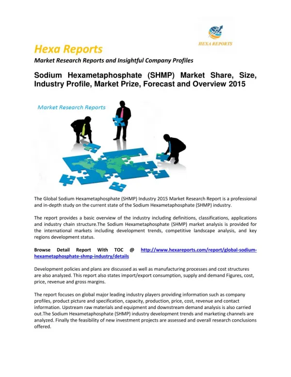 Sodium Hexametaphosphate Market worldwide Forecast 2015