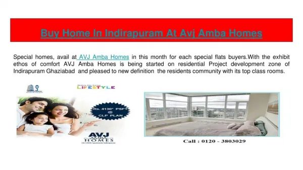 Get Perfect Home In Indirapuram At AVJ Amba Homes