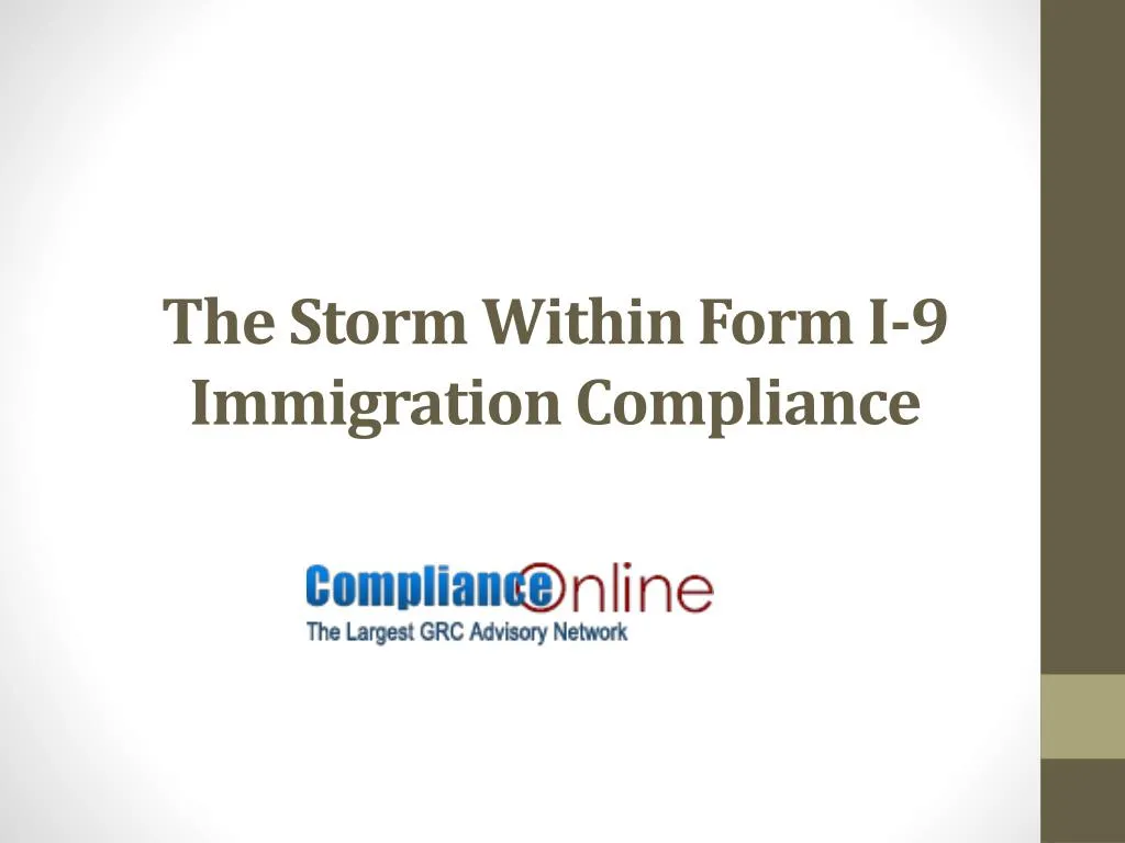 the storm within form i 9 immigration compliance