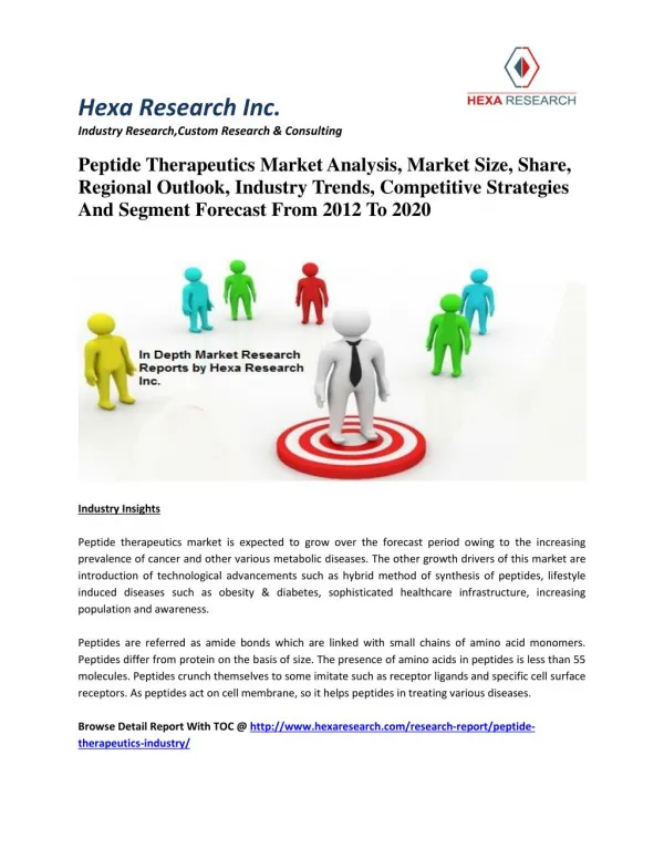 Peptide Therapeutics Market Analysis, Market Size, Share, Regional Outlook, Industry Trends, Competitive Strategies And
