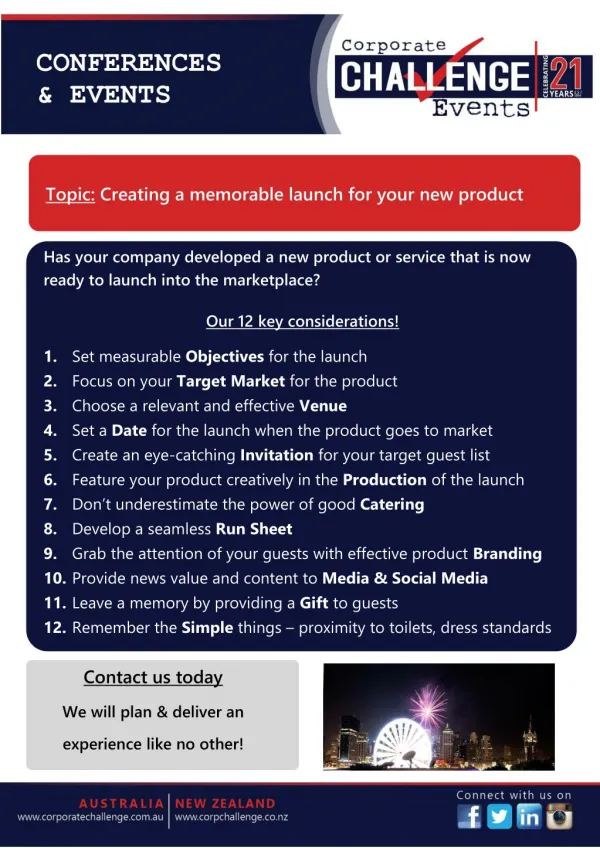 Corporate Challenge Events -Creating a memorable launch for your new product