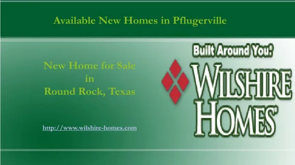 New Homes by Home Builders in Round Rock