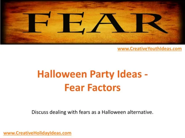 Halloween Party Ideas - Fear Factors