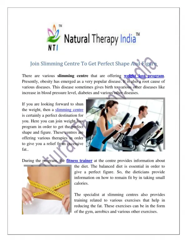 Slimming Centre in India | Fitness Centre