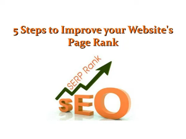 5 Steps to Improve your Website's Page Rank