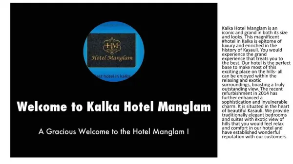 Kalka Hotel Manglam | Hotel in Kalka