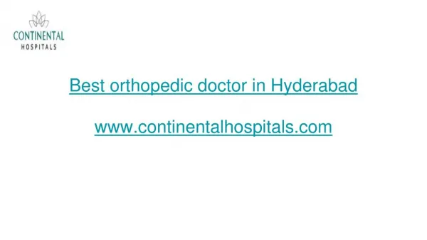 Hip replacement surgery in Hyderabad | continentalhospital