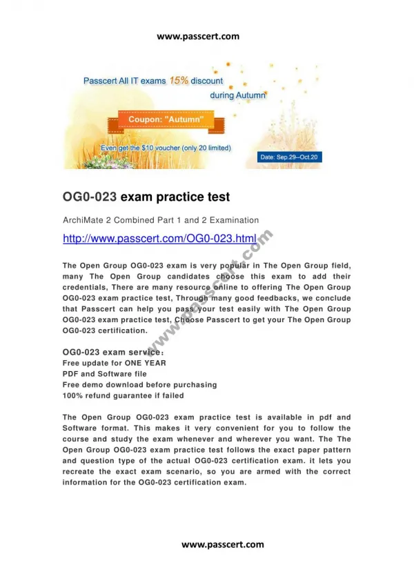 The Open Group OG0-023 practice test