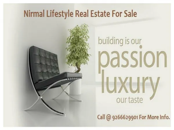 Nirmal Lifestyle Real Estate For Sale Call @ 9266629901