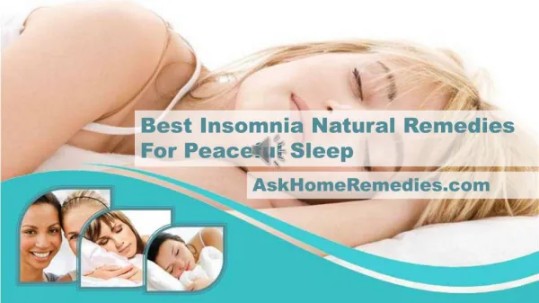 Best Insomnia Natural Remedies For Peaceful Sleep
