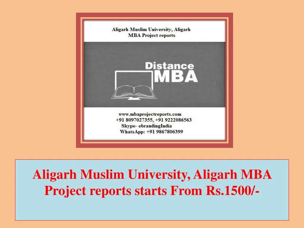 aligarh muslim university aligarh mba project reports starts from rs 1500