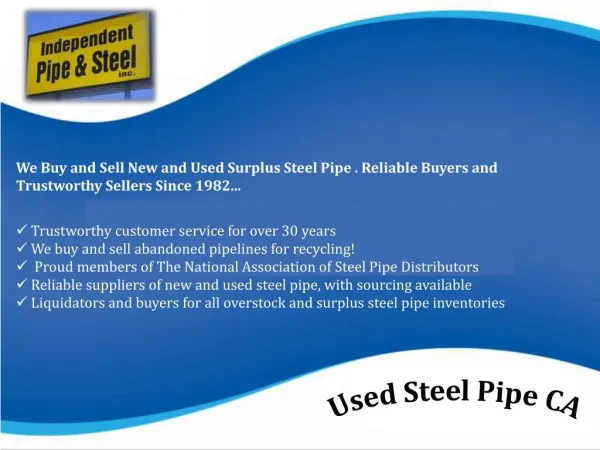 Used Steel Pipe CA