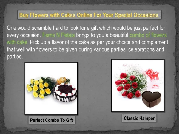 Combos of Flowers With Cakes Online at Ferns N Petals