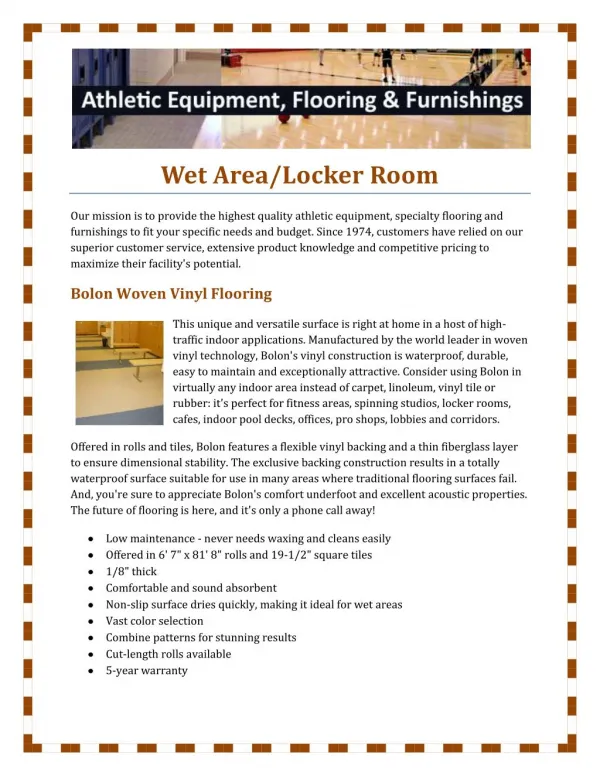 Wet Area Locker Room