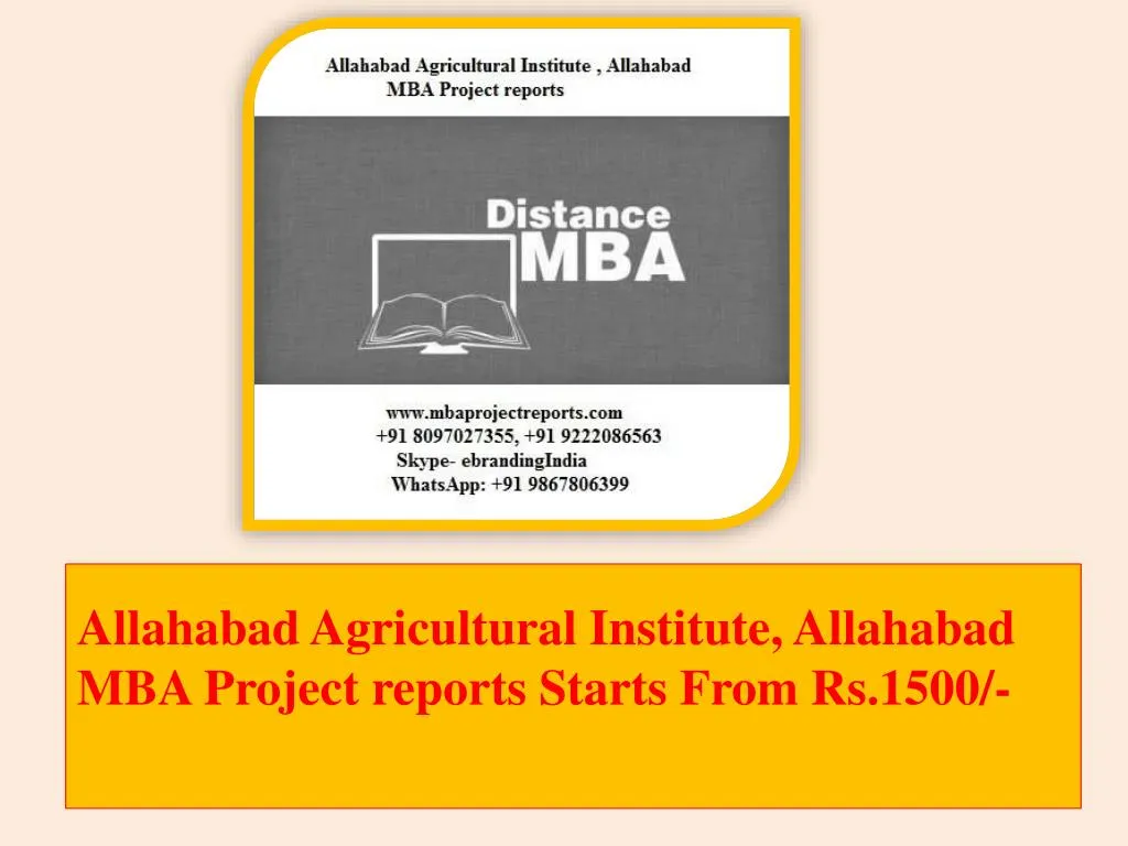 allahabad agricultural institute allahabad mba project reports starts from rs 1500