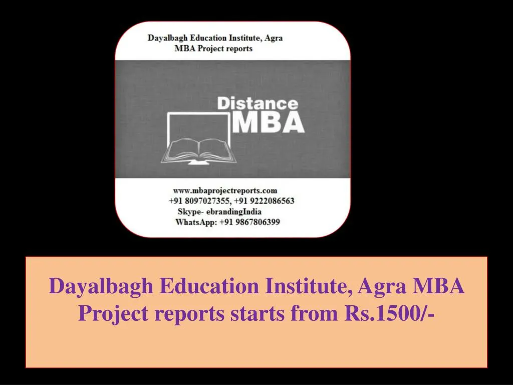 dayalbagh education institute agra mba project reports starts from rs 1500