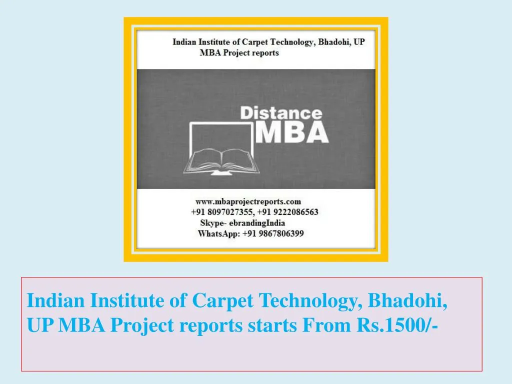 indian institute of carpet technology bhadohi up mba project reports starts from rs 1500
