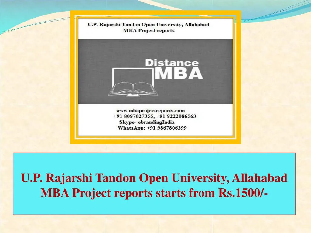 u p rajarshi tandon open university allahabad mba project reports starts from rs 1500
