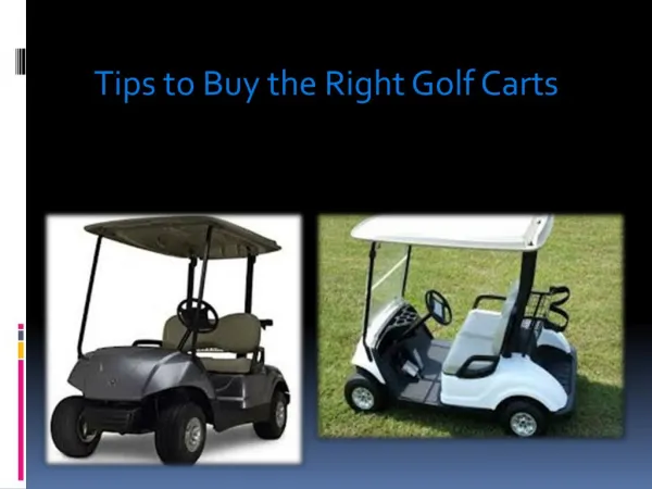 tips to buy the right golf carts