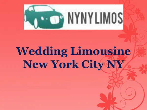 Wedding Limousine New York City NY