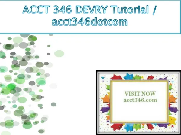 ACCT 346 professional tutor/ acct346dotcom