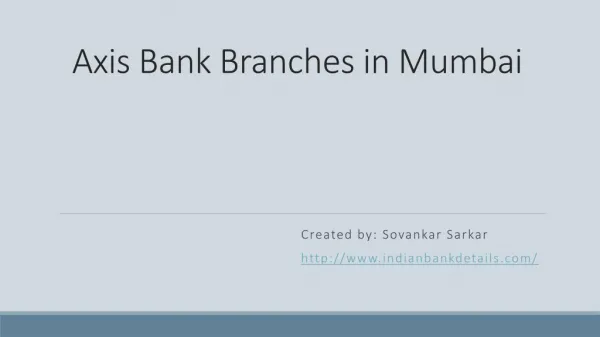 Axis Bank Branches in Mumbai