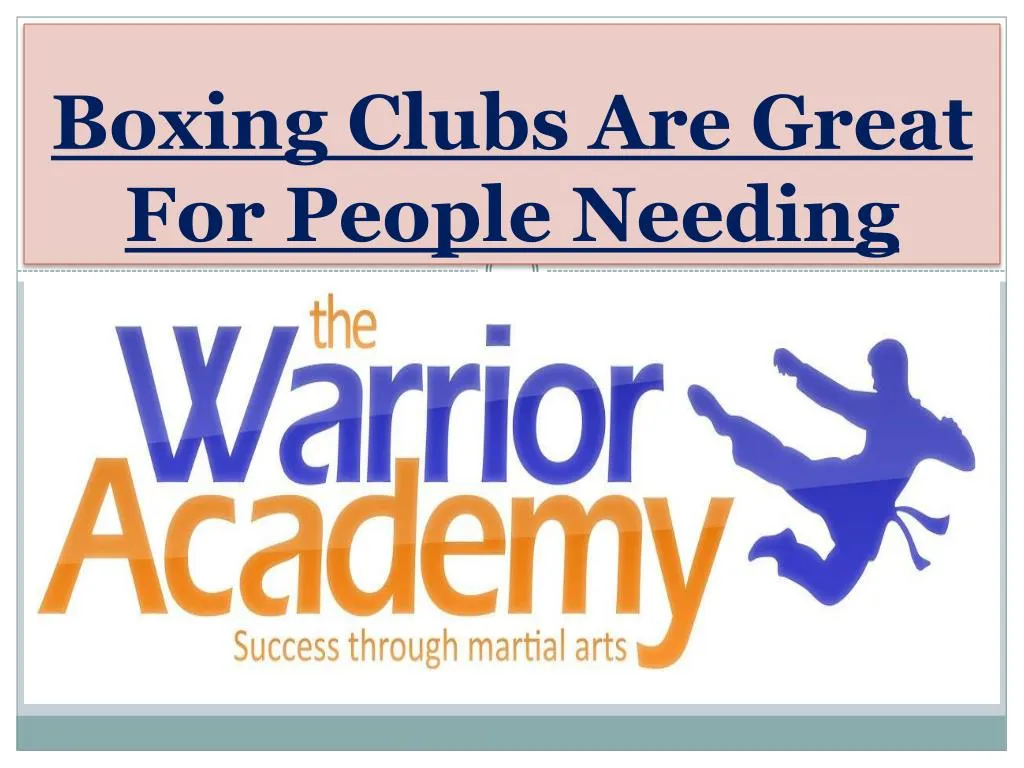 boxing clubs are great for people needing