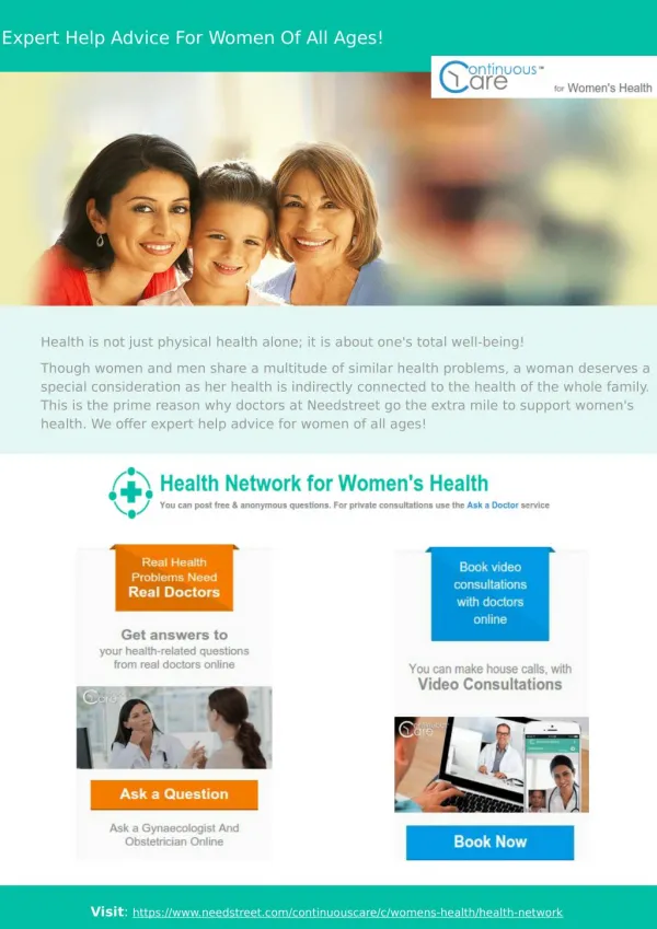 Women's health related queries answered by real Doctors!