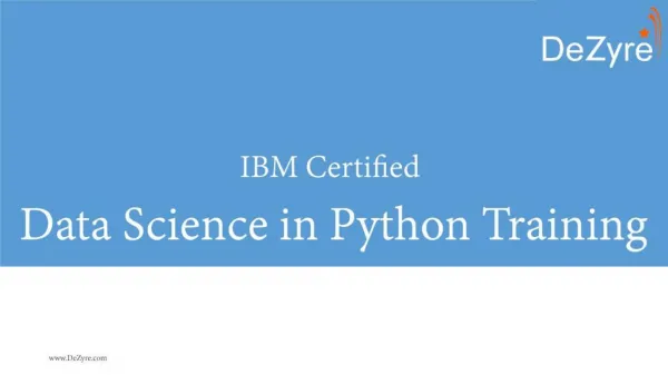 IBM certified Data Science in Python training
