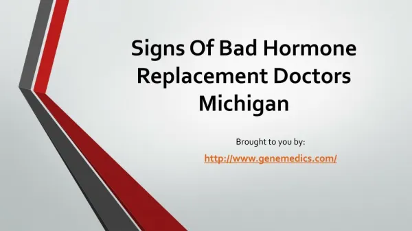 Signs Of Bad Hormone Replacement Doctors Michigan