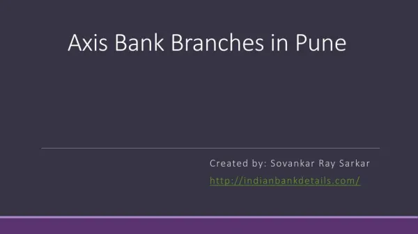 Axis Bank Branches in Pune