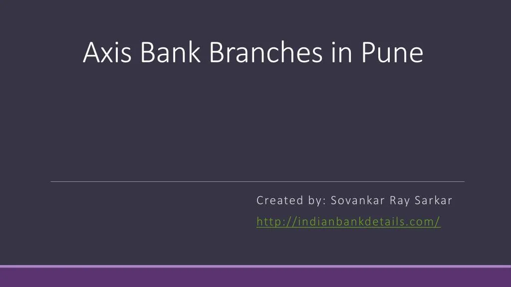 a xis b ank b ranches in pune