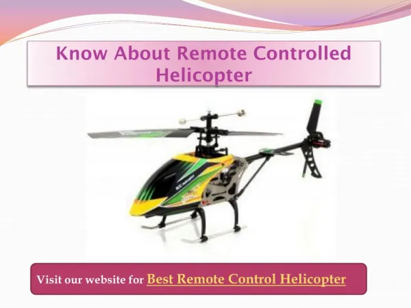 Best Remote Control Helicopter