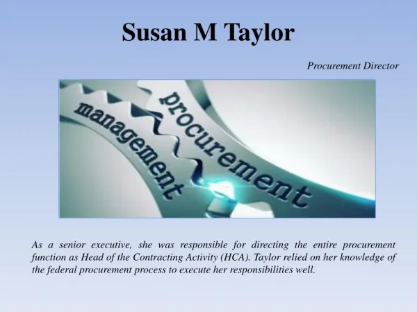 Susan M Taylor Procurement Director