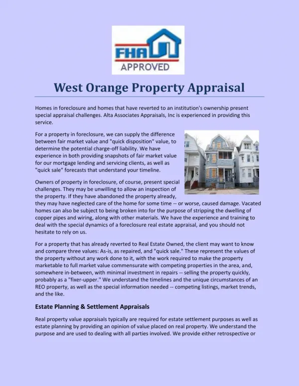 West Orange Property Appraisal