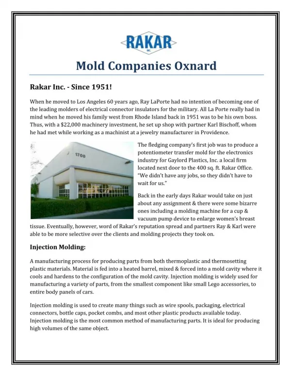 Mold Companies Oxnard