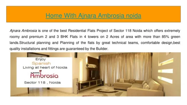 Book home with Ajnara Ambrosia